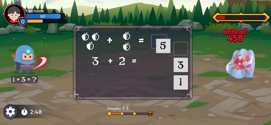 Candy Math Land game play screen