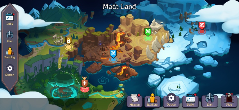 Candy Math Land level selection screen